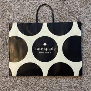 Kate Spade Black and White Polka Dot Shopping Bag